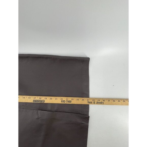Vintage Clio Women's Brown Lined Leather Midi Pencil Skirt Y2K Size 12 - Picture 16 of 16
